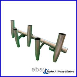 T Top 5 Rod Holder Fishing Console Boat T Top Rocket Launcher White Powdercoat