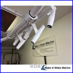 T Top 5 Rod Holder Fishing Console Boat T Top Rocket Launcher White Powdercoat