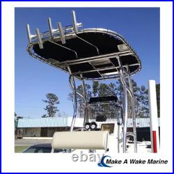 T Top 5 Rod Holder Fishing Console Boat T Top Rocket Launcher White Powdercoat