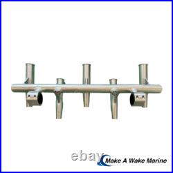 T Top 5 Rod Holder Fishing Console Boat T Top Rocket Launcher White Powdercoat