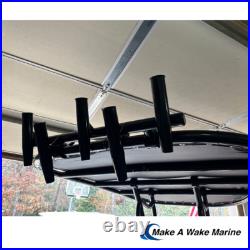 T Top 5 Rod Holder Fishing Console Boat T Top Rocket Launcher White Powdercoat