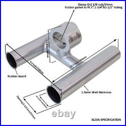 T-Top fishing Rod Holder Twin Aluminum clamp-on fit 1-1/2,1-7/8,2 inch hor