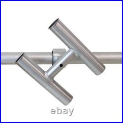T-Top fishing Rod Holder Twin Aluminum clamp-on fit 1-1/2,1-7/8,2 inch hor