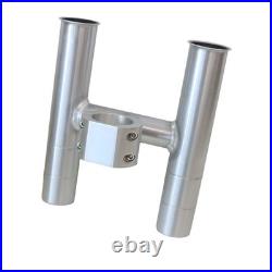 T-Top fishing Rod Holder Twin Aluminum clamp-on fit 1-1/2,1-7/8,2 inch hor