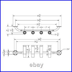 TACO 9-3/4 L 1-7/8 I. D. Transom Mount 4-Rod Holder