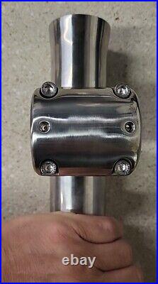 Taco Sport 1-5/8 Stainless Steel Clamp-on Adjustable Rod Holder Silver