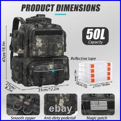 Tactical Fishing Backpack with 4 Tackle Boxes, Rod Holders & Bottle Holder