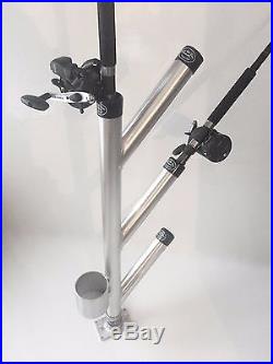 Triple Fixed Rod Holder Tree with Cup Holder. High Seas Gear base included New