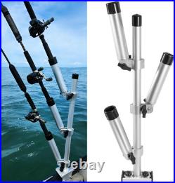 Triple Rod Tree for Boats, Heavy-Duty Marine-Grade Aluminum Rod Holder System, 3