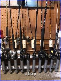 Truck Bed/Wall Mount Fishing Rod Rack Adjustable Angle Rod & Reel Holder Storage