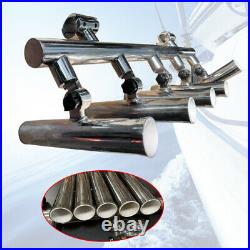 Tube Fishing Rod Holder Adjustable Rod 2 Rail Clamp 1-1-1/4 Stainless Steel