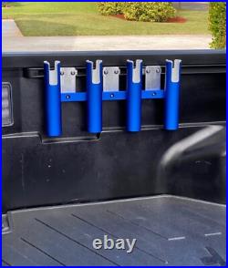Tundra/Tacoma Bed Rail Fishing Blue Anodized 4-Rod/Pole Holder Mount USA Tundra/Tacoma Bed Rail Fishing Blue Anodized 4-Rod/Pole Holder Mount USA