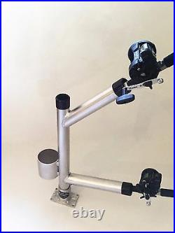 Twin Fixed Dispy Rod Holder Tree with CUP HOLDER. Aluminum Fishing Rod Holders