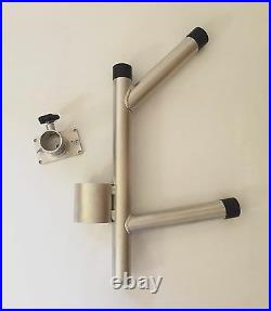 Twin Fixed Dispy Rod Holder Tree with CUP HOLDER. Aluminum Fishing Rod Holders