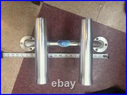 Two Rod Transom Console Mount Fishing Rod Holder Rack 10 Polished Aluminum