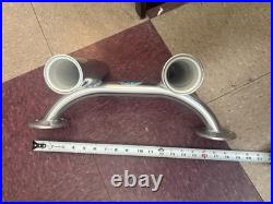 Two Rod Transom Console Mount Fishing Rod Holder Rack 10 Polished Aluminum