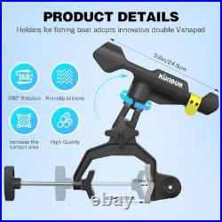 Upgraded Fishing Rod Holder with Button-Lock 360° Dual Rotation, Universal Silico