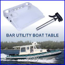 Utility Boat Table withRod Holder Mount Portable Boat Caddy Organizer Marine Table