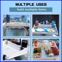 Utility Boat Table withRod Holder Mount Portable Boat Caddy Organizer Marine Table