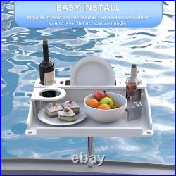 Utility Boat Table withRod Holder Mount Portable Boat Caddy Organizer Marine Table