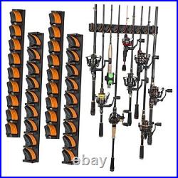 V9 Fishing Rod Holders, 4 Packs Vertical Fishing Pole Holders, Wall Mounted