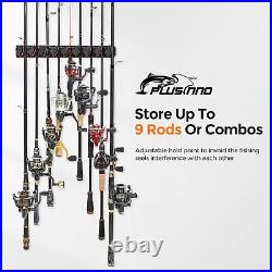 V9 Vertical Fishing Rod Holders, 4 Packs Wall Mounted Fishing Pole