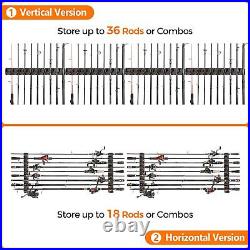 V9 Vertical Fishing Rod Holders, 4 Packs Wall Mounted Fishing Pole