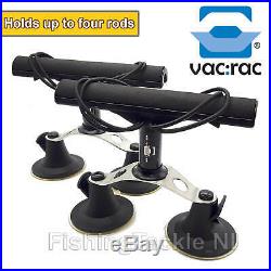 VACRAC Quad Rack Vacuum Rod Rack Fishing Rod Car Holder Holds 4 Rods