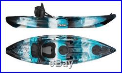 Vibe Skipjack 90 9' Fishing Angler Kayak w Paddle 4 Rod Holders Blue Camo