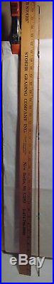 Vintage 9' Bamboo Fly Rod Unmarked- 3 Piece With Extra Tip Wooden Rod Holder
