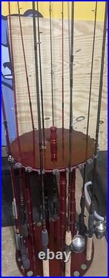 Vintage Fishing Rod Stand Rack Tower Multi Role Rod Holder Organizer 12-14 Rods