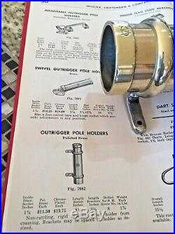 Vintage Pr Wilcox Crittenden Cockpit Outrigger Pole Holders Polished Brass