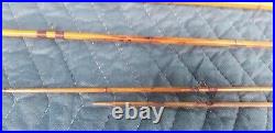 Vintage Rare Fly Fishing Pole Four Piece with Bamboo Holder Tube