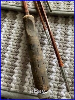 Vintage South Bend No. 290 Bamboo 7 1/2' 3 Section Fly Rod With Canvas Holder