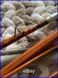 Vintage South Bend No. 290 Bamboo 7 1/2' 3 Section Fly Rod With Canvas Holder
