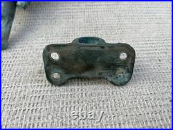 Vintage bronze fishing rod holder with side mount