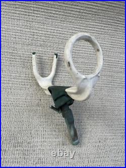 Vintage bronze fishing rod holder with side mount