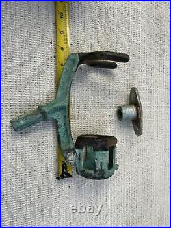 Vintage bronze hillco 500 fishing rod holder with handrail base fitting