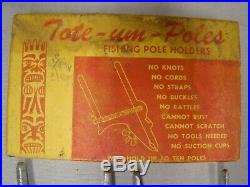 Vintage fishing pole holder rod carrier rod tote roof mount fishing pole holder