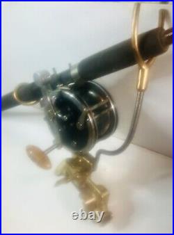 Vtg bronze Minser LUCKY LOUIE fishing rod holder + handrail base Unique & Rare