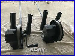 Walker Manual Downriggers Set Of 2 Both With 2 Rod Holders Great Condition