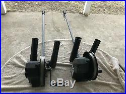 Walker Manual Downriggers Set Of 2 Both With 2 Rod Holders Great Condition