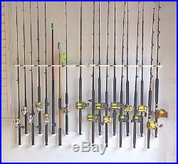 Wall Mount Fishing Rod Holder For 10 Big Game Rods and Reels Fresh and saltwater