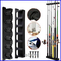 Wall Mount Fishing Rod Rack Vertical Holder Stand Boat 6-Pole Storage Horizontal