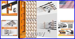 Weather-Resistant Aluminum Fishing Rod Holder Wall/Ceiling Mount Up to 20 Rods