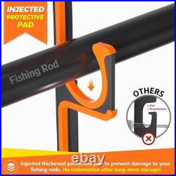 Weather-Resistant Aluminum Fishing Rod Holder Wall/Ceiling Mount Up to 20 Rods