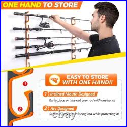 Weather-Resistant Aluminum Fishing Rod Holder Wall/Ceiling Mount Up to 20 Rods