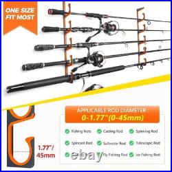 Weather-Resistant Aluminum Fishing Rod Holder Wall/Ceiling Mount Up to 20 Rods