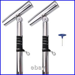 XinKunmarine 2PCS Stainless Steel Outrigger Fishing Rod Holder for Marine Boat