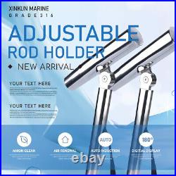 XinKunmarine 2PCS Stainless Steel Outrigger Fishing Rod Holder for Marine Boat